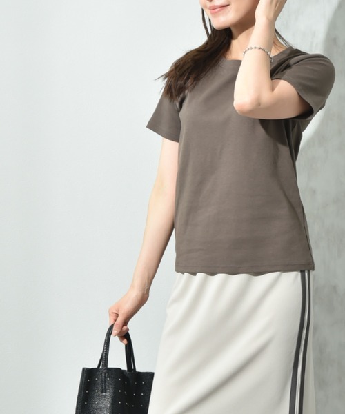 INTERPLANET（インタープラネット）の「ＣＩＣＡ配合ベーシックＴシャツ（Tシャツ/カットソー・レディース・オフホワイト/グレー/ブラック・FREE）」の13枚目の写真