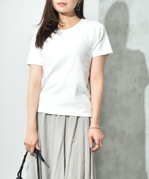 INTERPLANET（インタープラネット）の「ＣＩＣＡ配合ベーシックＴシャツ（Tシャツ/カットソー・レディース・オフホワイト/グレー/ブラック・FREE）」の18枚目の写真
