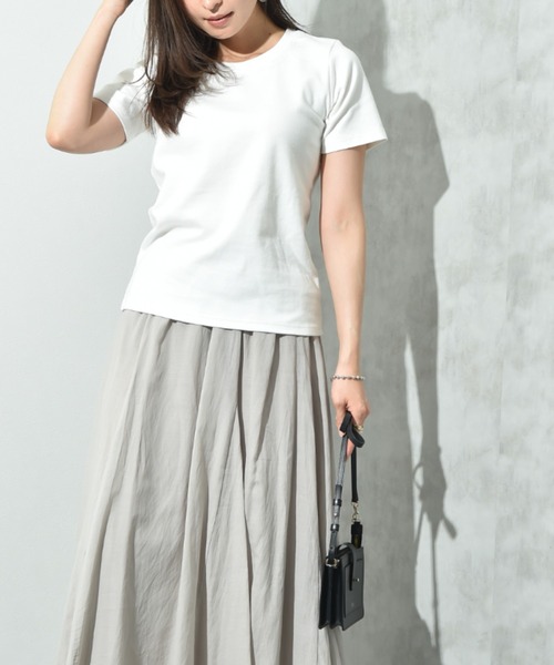 INTERPLANET（インタープラネット）の「ＣＩＣＡ配合ベーシックＴシャツ（Tシャツ/カットソー・レディース・オフホワイト/グレー/ブラック・FREE）」の20枚目の写真
