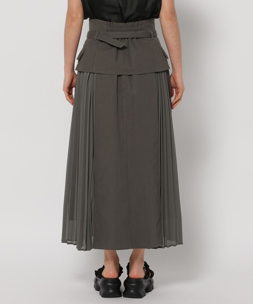 mysty woman（ミスティウーマン）の「サイドプリーツキリカエスカート  329046（スカート・レディース・ホワイト系その他/チャコールグレー・FREE）」の6枚目の写真