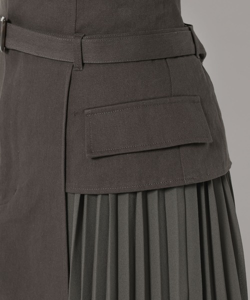 mysty woman（ミスティウーマン）の「サイドプリーツキリカエスカート  329046（スカート・レディース・ホワイト系その他/チャコールグレー・FREE）」の11枚目の写真