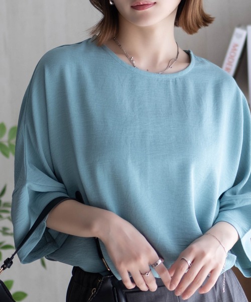 NAVY(ネイビー)の「nAvy SARARI ウェーブバックタックプルオーバー(シャツ/ブラウス・レディース・チャコールグレー/セージグリーン/ブルー・M/L)」の10枚目の写真