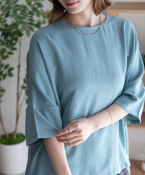 NAVY(ネイビー)の「nAvy SARARI ウェーブバックタックプルオーバー(シャツ/ブラウス・レディース・チャコールグレー/セージグリーン/ブルー・M/L)」の11枚目の写真