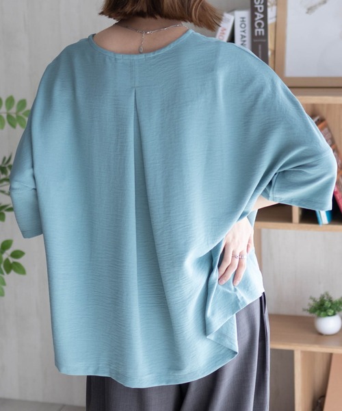 NAVY(ネイビー)の「nAvy SARARI ウェーブバックタックプルオーバー(シャツ/ブラウス・レディース・チャコールグレー/セージグリーン/ブルー・M/L)」の15枚目の写真