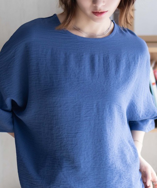 NAVY(ネイビー)の「nAvy SARARI ウェーブバックタックプルオーバー(シャツ/ブラウス・レディース・チャコールグレー/セージグリーン/ブルー・M/L)」の17枚目の写真