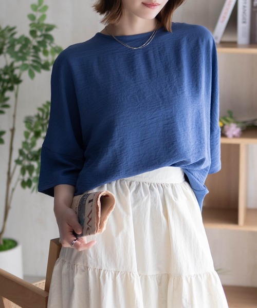 NAVY(ネイビー)の「nAvy SARARI ウェーブバックタックプルオーバー(シャツ/ブラウス・レディース・チャコールグレー/セージグリーン/ブルー・M/L)」の20枚目の写真