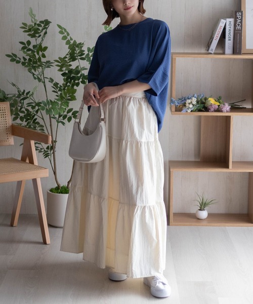 NAVY(ネイビー)の「nAvy SARARI ウェーブバックタックプルオーバー(シャツ/ブラウス・レディース・チャコールグレー/セージグリーン/ブルー・M/L)」の16枚目の写真