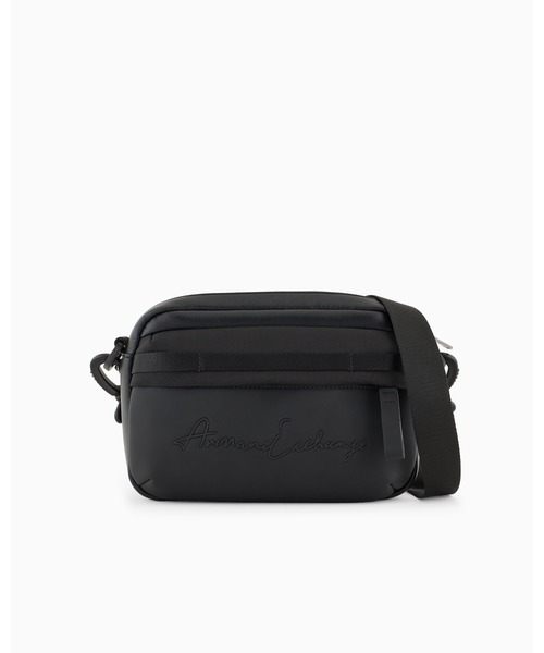 ★美品アルマーニ★ロゴショルダー バッグ 黒★ BOXロゴバックル ミニショルダーバッグ | Armani Exchange