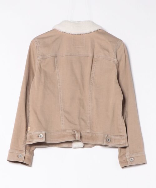 REAL CUBE（リアルキューブ）の「ストレッチデニムボアジャケット（その他アウター・レディース・グレイッシュベージュ/ブラウン/ベージュ・M/L/LL）」の4枚目の写真