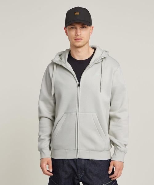 G-STAR（ジースター）の「PREMIUM CORE HOODED ZIP SWEATER/ワンポイントロゴジップアップパーカー（パーカー・メンズ・ブルー系その他/グレー系その他・SMALL/MEDIUM/LARGE/X-SMALL/X-LARGE）」の2枚目の写真