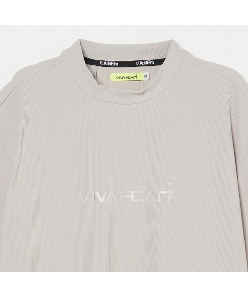 VIVA HEART(ビバハート)の「【VIVA HEART/GOLF】ナイロンテレコ半袖モックネックシャツ(シャツ/ブラウス・メンズ・ライトグレー/ブラック・50)」の7枚目の写真
