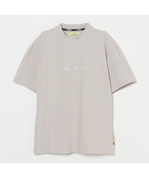 VIVA HEART(ビバハート)の「【VIVA HEART/GOLF】ナイロンテレコ半袖モックネックシャツ(シャツ/ブラウス・メンズ・ライトグレー/ブラック・50)」の5枚目の写真