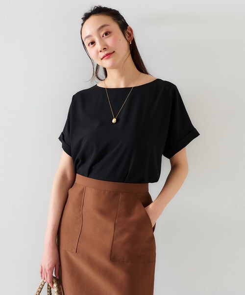 UNTITLED（アンタイトル）の「【セットアップ可/接触冷感/イージーケア】リラクミスト　2WAYブラウス（シャツ/ブラウス・レディース・ベージュ/ネイビー/ブラック/オフホワイト/チャコールグレー・00/01/02/03/04/44/46/48/50）」の11枚目の写真