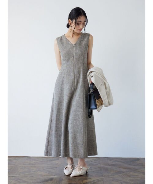 フロントZIPミックスカラーワンピース（ワンピース