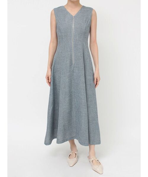 フロントZIPミックスカラーワンピース（ワンピース