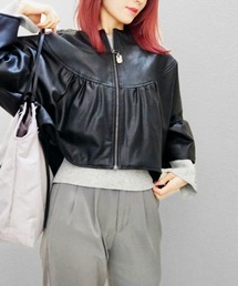 CRYSTAL BALL（クリスタルボール）の「Faux Leather Jacket（ノーカラージャケット）」