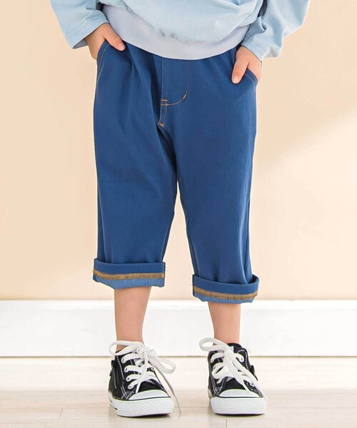 Noeil aime BeBe（ノイユエイムベベ）の「6分丈デニムニットパンツ(80~130cm)（その他パンツ・キッズ・ブルー/グレー/ベージュ・110cm/120cm/130cm）」の3枚目の写真