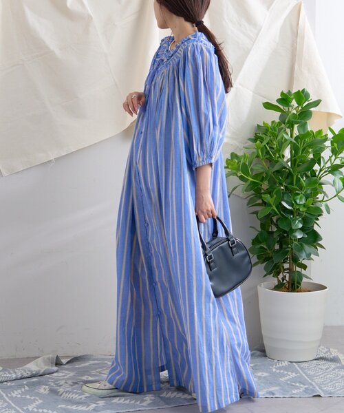 CIAOPANIC TYPY（チャオパニックティピー）の「【India】シルクタッチボイル深Vフリンジワンピース（ワンピース・レディース・グリーン/ピンク/チャコールグレー/サックスブルー/ブラック・ONE SIZE）」の21枚目の写真