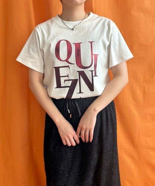LHELBIE(レルビエ)の「温感プリントTシャツ(Tシャツ/カットソー・レディース・チャコールグレー/オフホワイト/ブラック・M)」の9枚目の写真