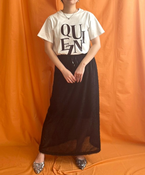 LHELBIE(レルビエ)の「温感プリントTシャツ(Tシャツ/カットソー・レディース・チャコールグレー/オフホワイト/ブラック・M)」の5枚目の写真