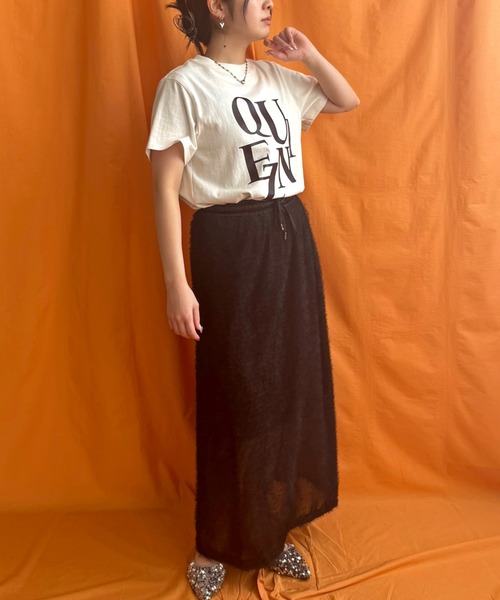 LHELBIE(レルビエ)の「温感プリントTシャツ(Tシャツ/カットソー・レディース・チャコールグレー/オフホワイト/ブラック・M)」の4枚目の写真