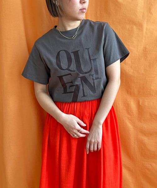 LHELBIE(レルビエ)の「温感プリントTシャツ(Tシャツ/カットソー・レディース・チャコールグレー/オフホワイト/ブラック・M)」の18枚目の写真