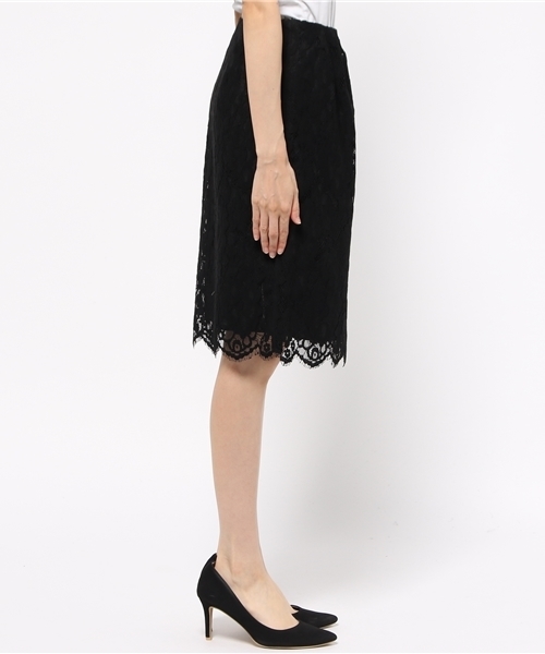 La TOTALITE（ラトータリテ）の「ツイカサイドグログランレーススカート◆（スカート・レディース・ブラック/カーキ/ブラウン・38/36）」の5枚目の写真