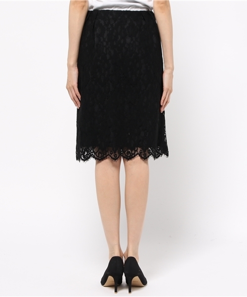 La TOTALITE（ラトータリテ）の「ツイカサイドグログランレーススカート◆（スカート・レディース・ブラック/カーキ/ブラウン・38/36）」の6枚目の写真