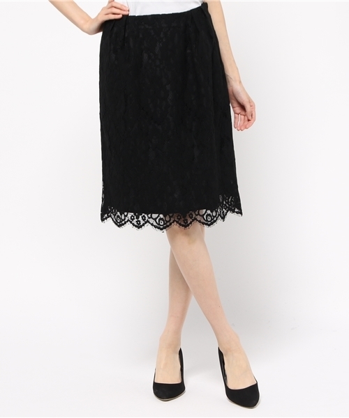 La TOTALITE（ラトータリテ）の「ツイカサイドグログランレーススカート◆（スカート・レディース・ブラック/カーキ/ブラウン・38/36）」の14枚目の写真