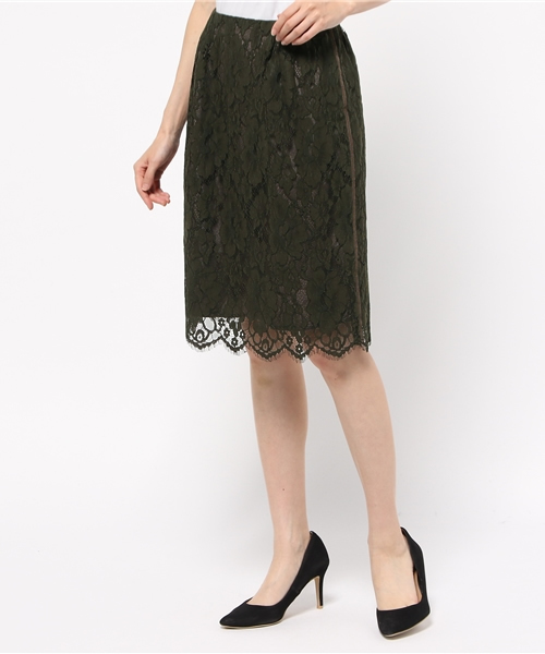 La TOTALITE（ラトータリテ）の「ツイカサイドグログランレーススカート◆（スカート・レディース・ブラック/カーキ/ブラウン・38/36）」の13枚目の写真