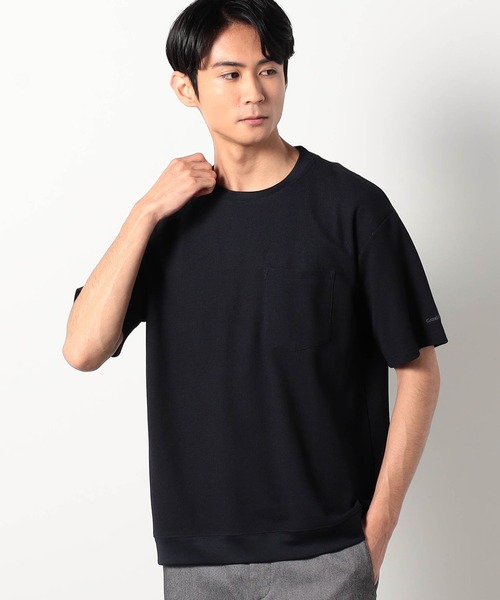 Grand PARK(グランドパーク)の「ラッセル鹿の子オーバーネックリブTシャツ(Tシャツ/カットソー・メンズ・ブラック/ネイビー/ホワイト・X-LARGE/MEDIUM/LARGE)」の3枚目の写真