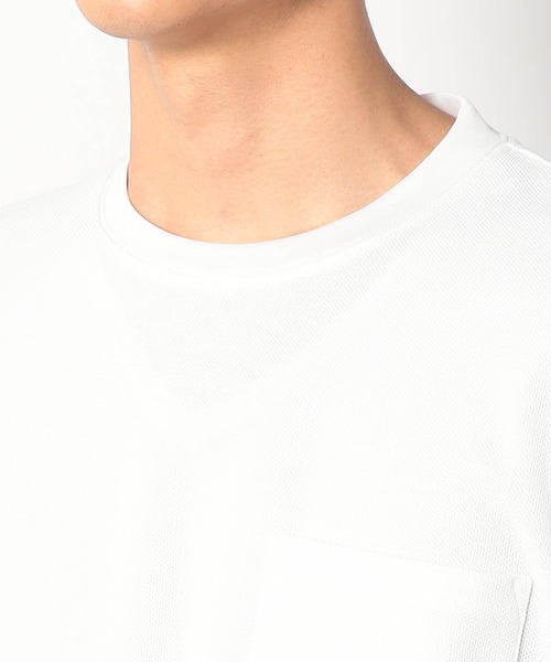 Grand PARK(グランドパーク)の「ラッセル鹿の子オーバーネックリブTシャツ(Tシャツ/カットソー・メンズ・ブラック/ネイビー/ホワイト・X-LARGE/MEDIUM/LARGE)」の7枚目の写真