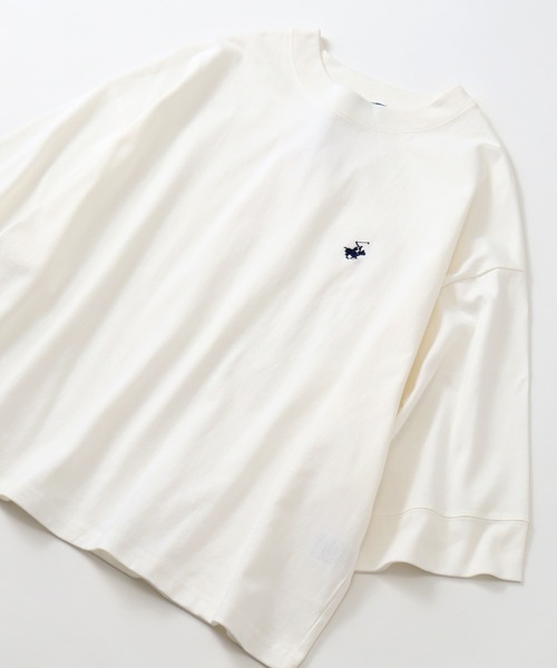 BEVERLY HILLS POLO CLUB(ビバリーヒルズポロクラブ)の「【BEVERLY HILLS POLO CLUB/ビバリーヒルズポロクラブ】 ワイドスリーブTシャツ(Tシャツ/カットソー・レディース・ライトベージュ/スミクロ/オフホワイト/サックスブルー・M)」の11枚目の写真