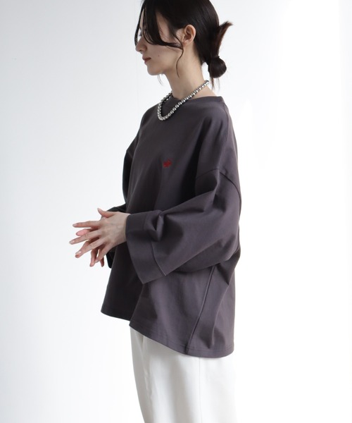 BEVERLY HILLS POLO CLUB(ビバリーヒルズポロクラブ)の「【BEVERLY HILLS POLO CLUB/ビバリーヒルズポロクラブ】 ワイドスリーブTシャツ(Tシャツ/カットソー・レディース・ライトベージュ/スミクロ/オフホワイト/サックスブルー・M)」の15枚目の写真