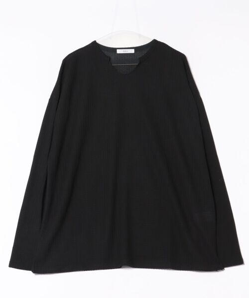 CERCA(チェルカ)の「【NOWLE】ワッフル デザイン ミニ Uネック 無地 ロンT(Tシャツ/カットソー・メンズ・グレー/ホワイト/ブラック・LARGE/MEDIUM/X-LARGE)」の15枚目の写真