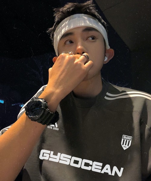 CERCA(チェルカ)の「【NOWLE】ライン柄 スポーティー ビッグ ゲームシャツ/サッカーシャツ(Tシャツ/カットソー・メンズ・グレー/ネイビー・LARGE/X-LARGE)」の8枚目の写真