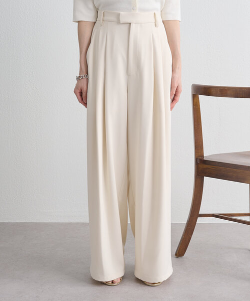 Omekashi（オメカシ）の「タックワイドスラックス（スラックス・レディース・オフホワイト/グレー/ブラック/チャコールグレー・38/36/PS）」の7枚目の写真