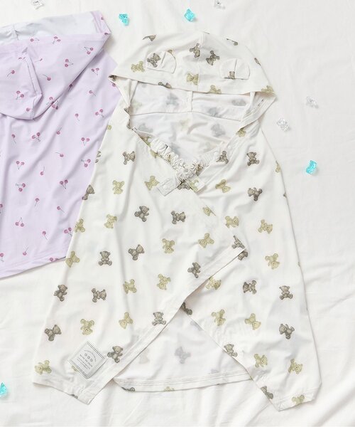 apres les cours(アプレレクール)の「【UVカット/3WAY】ひんやりマルチポンチョ(ブランケット・キッズ・ピンク/アイボリー・FREE)」の2枚目の写真