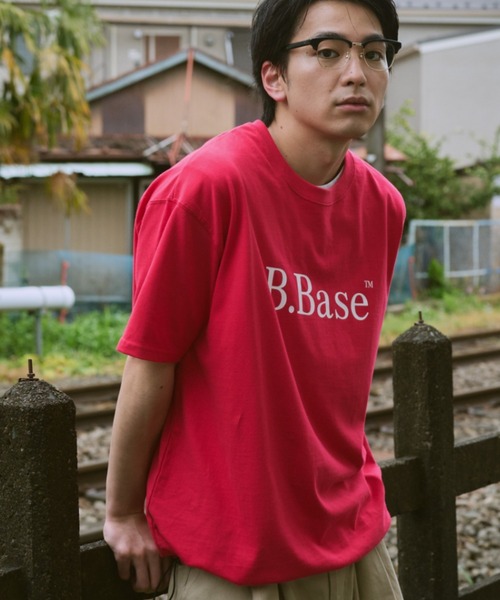BROKEN BASE（ブロークンベース）の「B.BASE Tシャツ　ボーダーアソート（Tシャツ/カットソー・メンズ・ピンク系/グリーン系/ブラック系/ネイビー/オフホワイト/グレー系/アイボリー/レッド系・SMALL/MEDIUM/LARGE）」の8枚目の写真
