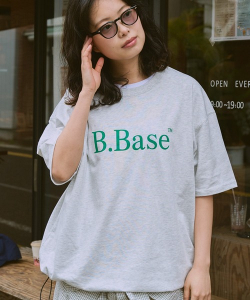 BROKEN BASE（ブロークンベース）の「B.BASE Tシャツ　ボーダーアソート（Tシャツ/カットソー・メンズ・ピンク系/グリーン系/ブラック系/ネイビー/オフホワイト/グレー系/アイボリー/レッド系・SMALL/MEDIUM/LARGE）」の3枚目の写真