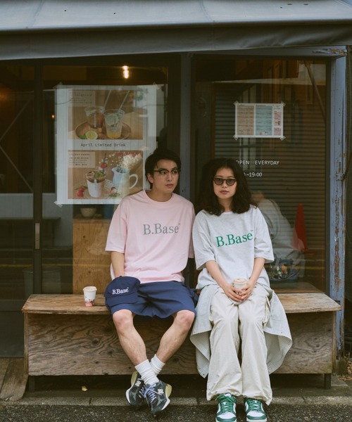 BROKEN BASE（ブロークンベース）の「B.BASE Tシャツ　ボーダーアソート（Tシャツ/カットソー・メンズ・ピンク系/グリーン系/ブラック系/ネイビー/オフホワイト/グレー系/アイボリー/レッド系・SMALL/MEDIUM/LARGE）」の13枚目の写真