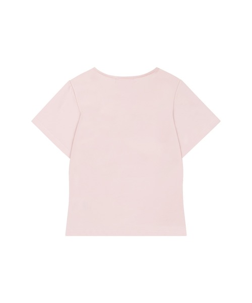 Honey Cinnamon(ハニーシナモン)の「デコルテ空きレースアップミニT(Tシャツ/カットソー・レディース・ピンク/ホワイト・FREE)」の6枚目の写真