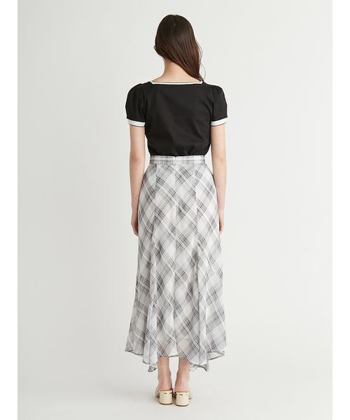 CELFORD(セルフォード)の「シアーチェックナロースカート(スカート・レディース・ダークネイビー/ホワイト/ベージュ・38/36)」の10枚目の写真