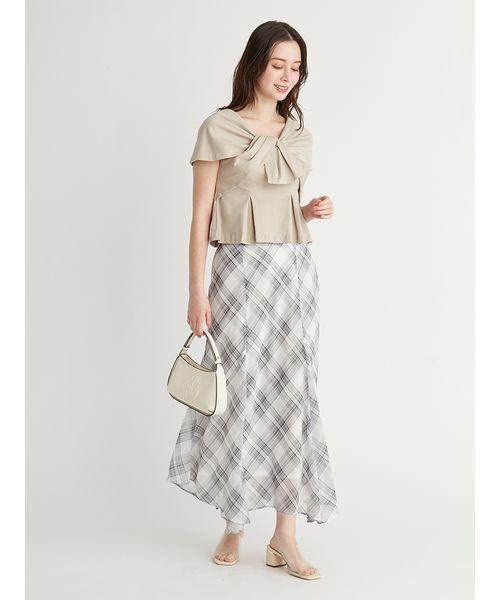 CELFORD(セルフォード)の「シアーチェックナロースカート(スカート・レディース・ダークネイビー/ホワイト/ベージュ・38/36)」の12枚目の写真