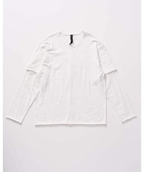 wjk(ダヴルジェイケイ)の「layered cut-off L/S(Tシャツ/カットソー・メンズ・ブラック/ライトグレー/ホワイト・X-LARGE/LARGE/MEDIUM/SMALL)」の7枚目の写真