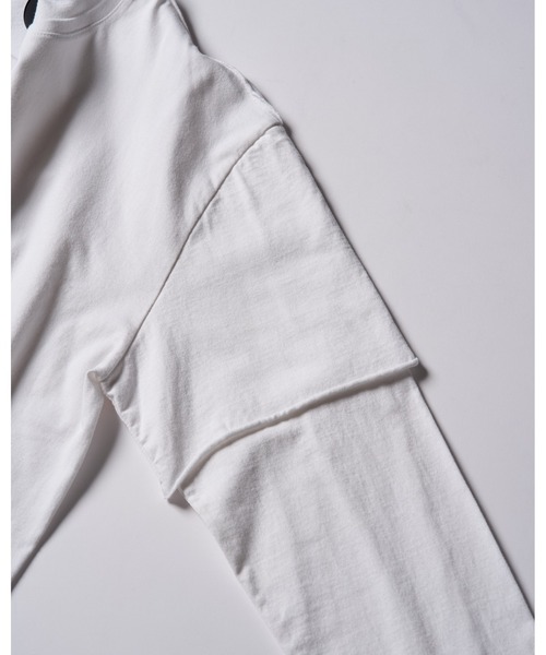 wjk(ダヴルジェイケイ)の「layered cut-off L/S(Tシャツ/カットソー・メンズ・ブラック/ライトグレー/ホワイト・X-LARGE/LARGE/MEDIUM/SMALL)」の10枚目の写真