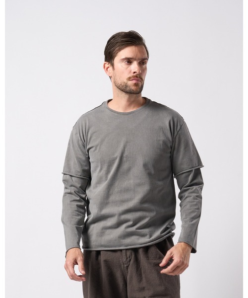 wjk(ダヴルジェイケイ)の「layered cut-off L/S(Tシャツ/カットソー・メンズ・ブラック/ライトグレー/ホワイト・X-LARGE/LARGE/MEDIUM/SMALL)」の17枚目の写真