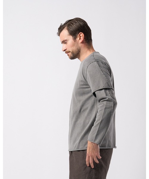 wjk(ダヴルジェイケイ)の「layered cut-off L/S(Tシャツ/カットソー・メンズ・ブラック/ライトグレー/ホワイト・X-LARGE/LARGE/MEDIUM/SMALL)」の18枚目の写真