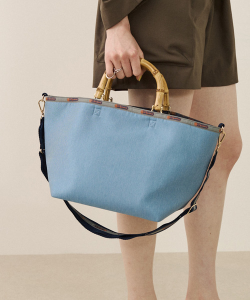 MED BAMBOO TOTE W/ST コズミックスカイデニム（トートバッグ