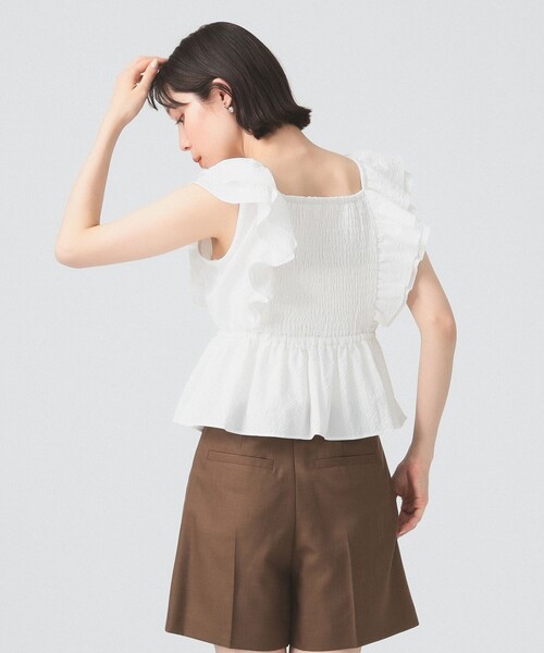 Ray BEAMS（レイビームス）の「シャーリング ヨーク ラッフル スリーブ ブラウス（シャツ/ブラウス・レディース・ブラック/サックスブルー/ホワイト・ONE SIZE）」の21枚目の写真